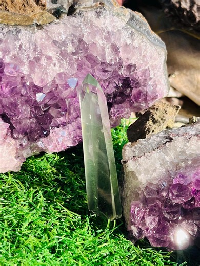 Garden Quartz Crystal Green Chlorite Natural Energy Stone High Clarity Garden Quartz Point Green Crystal !!! - Etsy