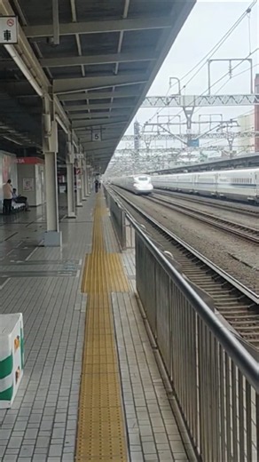 東海道新幹線静岡駅上りホームからの、同線上り列車通過展望