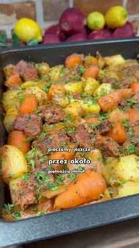 Roasted pork neck with new potatoes, young carrots, and leeks. #recipe