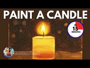 Paint a festive glowing candle in just 15 minutes! #art#paintingtutorial#acrylicpainting#oilpainting