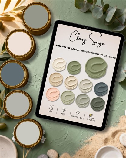 Clary Sage Sherwin-williams Paint Palette – Botanical Greens (digital Download) - Etsy