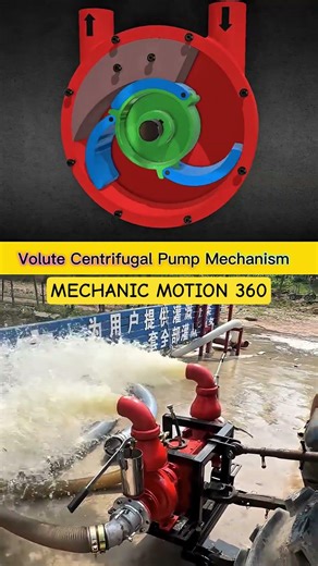 Volute Centrifugal Pump WorkingAnimation Showing Impeller, Water FlowPath,Pressure Build-Up