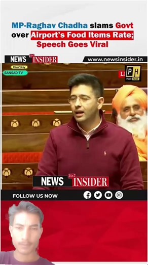 MP-Raghav chadha slams govt over airport's food items rate speech goes viral
