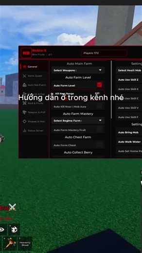 Hướng dẫn tải hack autofarm, auto boss, prehistoric trong bloxfruit