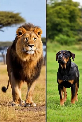 Lion vs Dog 🦁🐕 Who Wins?