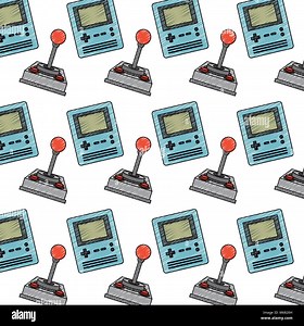 retro video game console portable and joystick pattern vector illustration Stock Vector Image & Art - Alamy