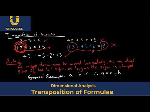 Level 4 Engineering Maths - Transposition of Formulae | UniCourse