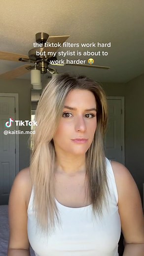 i can’t tell if i like it or of it washes me out? sorry @che_che870 😭 #brunettetoblonde #blondefilter #haircolorchange #hairtok #blonde #trending