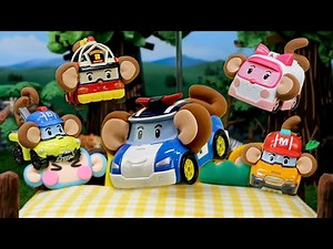 Five Little Monkeys Jumping On The Bed🐵 | Toy MV | Car Video | Video for Kids | Robocar POLI TV