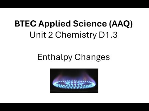 BTEC Applied Science AAQ Unit 3 Chemistry: Enthalpy Changes