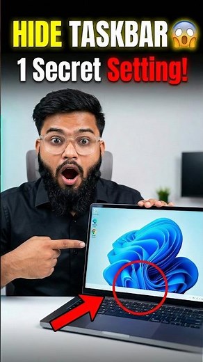 ⚡ Make Taskbar Disappear in Windows PC Easily ||🖥️ How to Hide Taskbar in Windows PC #shorts #short