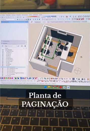 E é assim que fazemos uma planta de paginação completa e de forma profissional no layout do sketchup. Cuidando de todos detalhes para ter uma planta bonita, organizada e que leva o menos tempo possível. #arquitetura #designdeinteriores #desenhotecnico #estudantedearquitetura #pisos