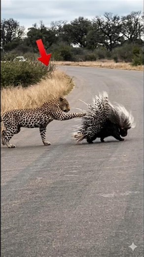 Porcupine से भिड़ गया Leopard… फिर जो हुआ डरावना था 💀 #shorts #factlinker