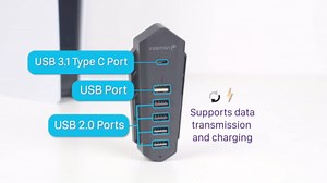 6-in-1 USB Hub Extender for PS5 Black by FosMon