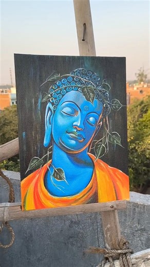 Buddha Dev Acrylic Painting 🌸, #shorts #buddha #art #drawing #trending