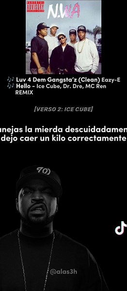 395- 🔥 . . . #hello #luv4demgangstaz #eazye #icecube #mcren #nwa #rap #gangstarap #hiphop #letra #sub #español #subtitulado #musica #music #remix