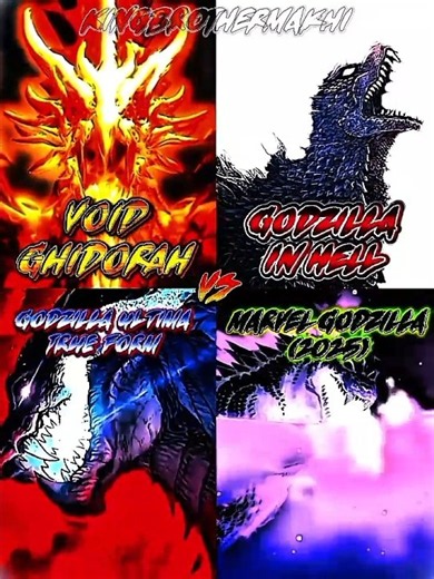 Godzilla In Hell vs Godzilla Ultima True Form vs Void Ghidorah vs Marvel Godzilla #godzilla #edit