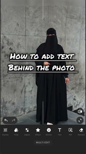 How to Add text behind the picture || #ytshorts #shorts #edit