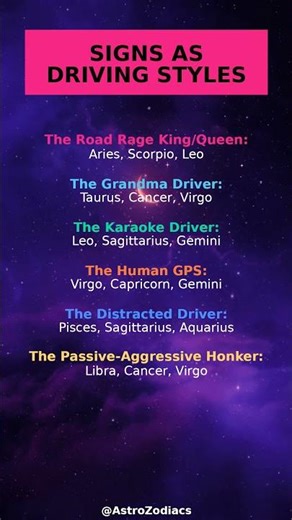 How Your Zodiac Sign Acts Behind the Wheel