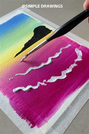Trust the process! The easiest ocean painting 🌊 #painting#acrylicpainting #shors
