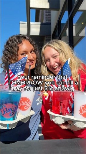 Fill A Tray Day is TOMORROW, July 3rd! Stop by Swig from 12-5pm and get four 24oz drinks $12! 🤩