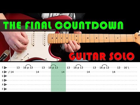 THE FINAL COUNTDOWN - Guitar lesson - Guitar solo with tabs (fast & slow) - Europe