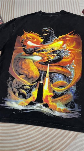 🐲 Titans clash — vintage weight, city-crushing energy. Retro monster drip inspired by Godzilla vs. King Ghidorah — oversized, unstoppable. 💥 #Godzilla #Ghidorah #VintageStreetwear #KaijuFit #FYP
