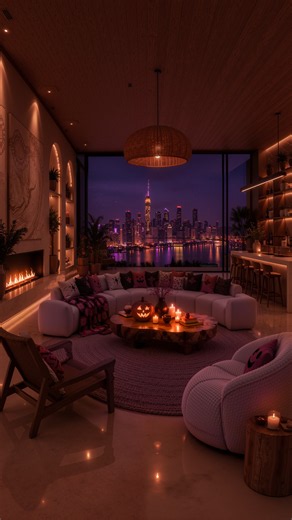 Warm & Smooth Jazz on a Rainy Autumn Apartment 🍂☕ Halloween Fireplace Jazz for Study & Quiet Relax