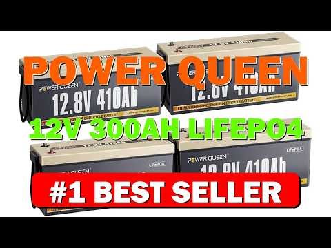 Power Queen 12V 300Ah LiFePO4 Battery 3840Wh Lithium Battery with 2560W Power - B0GFVSZ639