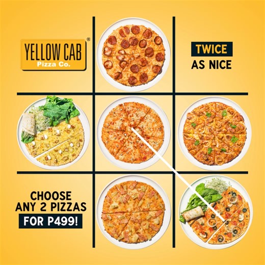 A pizza deal that's too good to resist? Get TWO Medium 9" Original Pizzas for just P499 or THREE pizzas for only P699! 🙌 Choose from Hawaiian, Pepperoni, Four Cheese, BBQ Chicken, or Roasted Garlic & Ricotta Dear Darla®. Don't let this slip away! Head over at a Yellow Cab near you or get it delivered today! 📱 Max's Group Delivers app 🛵 delivery.yellowcabpizza.com ☎️ (02) 8789-9999 🍕 GrabFood and FoodPanda Promo available from April 24 to December 31, 2024 only. Roasted Garlic & Ricotta Dear 