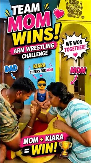 Mom Vs Dad Arm Wrestling 💪😂 | Kiara Chooses Mom ❤️ | Team Mom Wins! | Fun With MSK