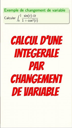 Calculating an integral by change of variables #cpge #maths #mpsi #pcsi #prepa #L1 #primitive