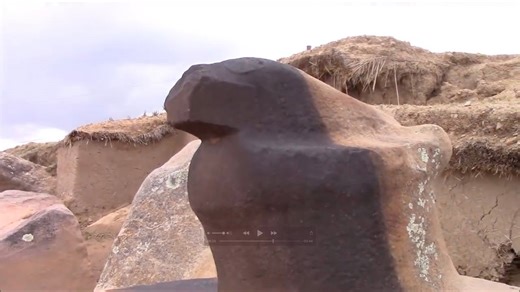 Ancient Megalithic Site At Santiago de Ojje At Lake Titicaca In Bolivia