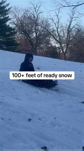 Snow day = GO TIME 🛷 Centennial & Pasfield sled hills are ready when the snow hits. Grab your sled and sent it! #snowday #family #illinois #winter #springfieldillinois
