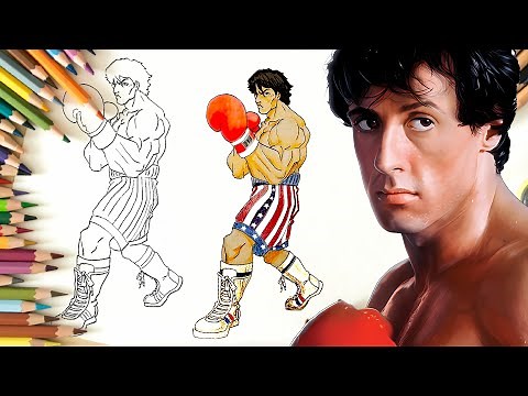 5 Steps to Draw | ROCKY BALBOA | Easy Step-by-Step Drawing process