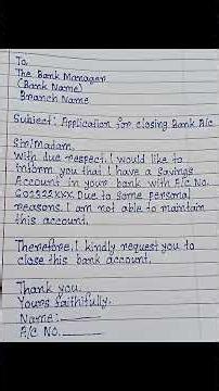 Application for bank account closed | Bank account closed application | bank account closed letter