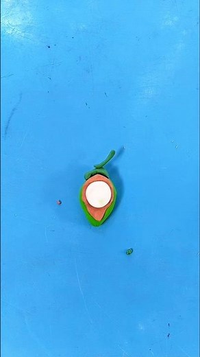 Clay Coconut Slice Making | Realistic Miniature Clay Fruit | ASMR Craft | Clay Art for Beginners