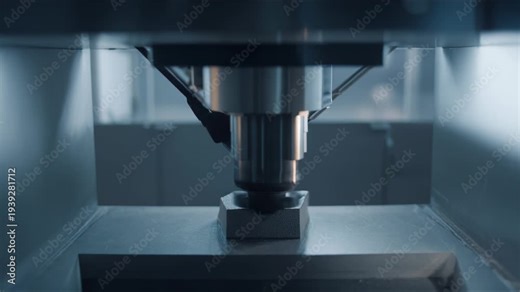 Modern dmls machine operating in an industrial environment, building a complex metal component layer by layer with a focused laser beam for precision engineering and advanced production