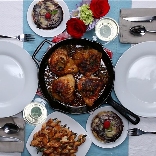 Romantic Chicken Dinner for Two | Tasty