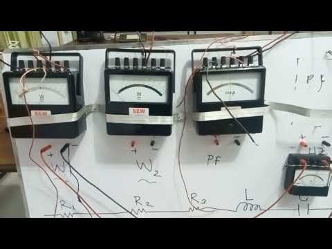 RLC Series Circuit Experiment using RLC Simulation Board with watt meter, power factor meter, Ameter