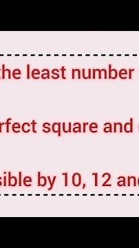 Find the least number which is a perfect square and exactly divisible by 10, 12 and 15. | Learnmaths