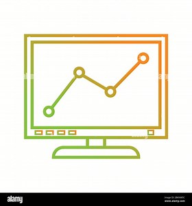 Beautiful Graph on computer vector line icon Stock Vector Image & Art - Alamy