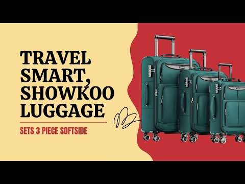 SHOWKOO 3 Piece Softside Expandable Luggage Set – Durable Travel Suitcase with Spinner Wheels