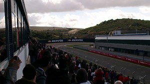 Raikkonen fly by on Jerez circuit mainstraight Ferrari F14 T