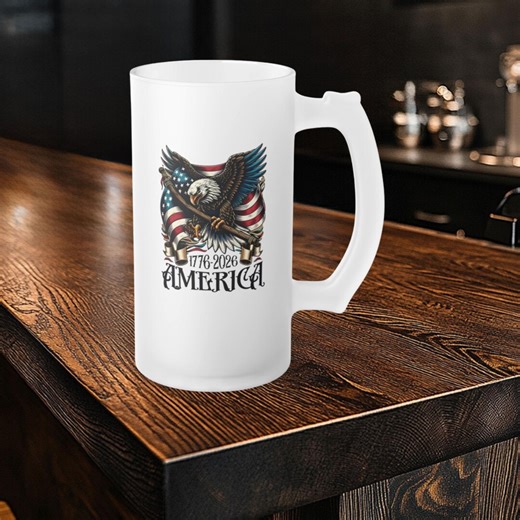 USA 250 Frosted Glass Beer Mug, Independence Day Beer Stein, Celebrate America 250th Anniversary, US Flag, Patriotic Gift - Etsy