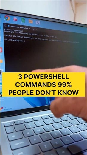3 Powershell commands you should know! #pctipsandtricks #pcfix #shorts