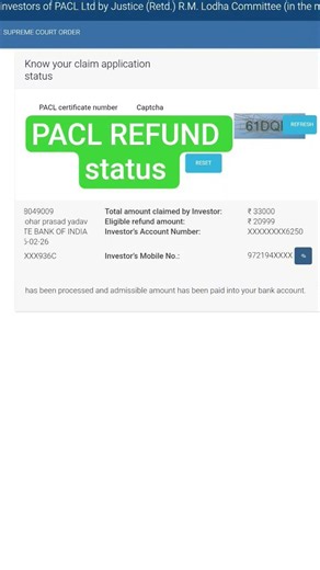 PACL REFUND status #paclrefund #sebi #refund