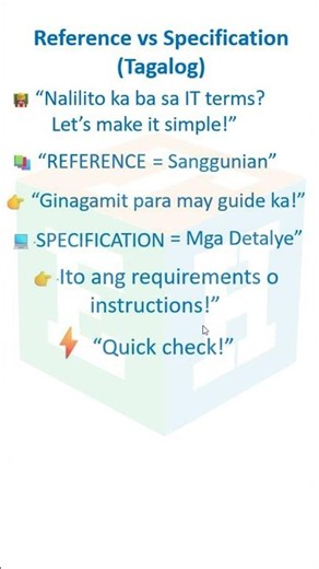 Reference vs Specification | Easy Tagalog IT Lesson