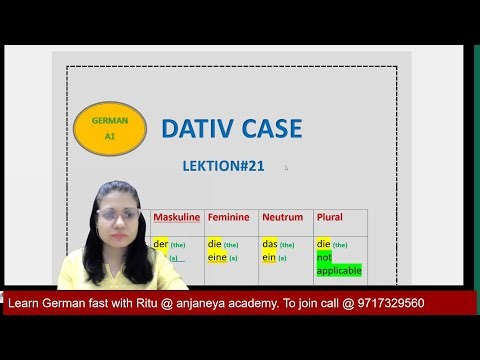 A1 Lektion#21 Dative case | Dativ Sätze / Kasus