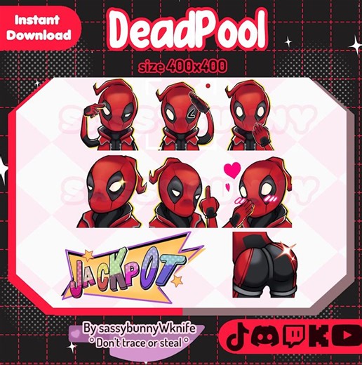 Deadpool / Marvel Rivals / Emotes / Twitch / Discord / Animated - Etsy